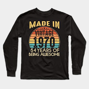 T4691970 Vintage 1970 54 Years Old Being Awesome Long Sleeve T-Shirt